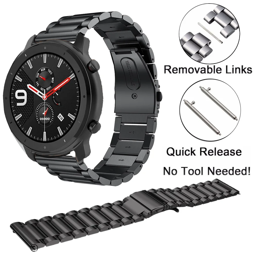 Браслет Для Xiaomi Huami Amazfit GTR 47, металлический ремешок из нержавеющей стали для amazfit GTR 2, 22 мм 
Браслет Для Xiaomi Huami Amazfit GTR 47, металлический ремешок из нержавеющей стали для amazfit GTR 2, 22 мм