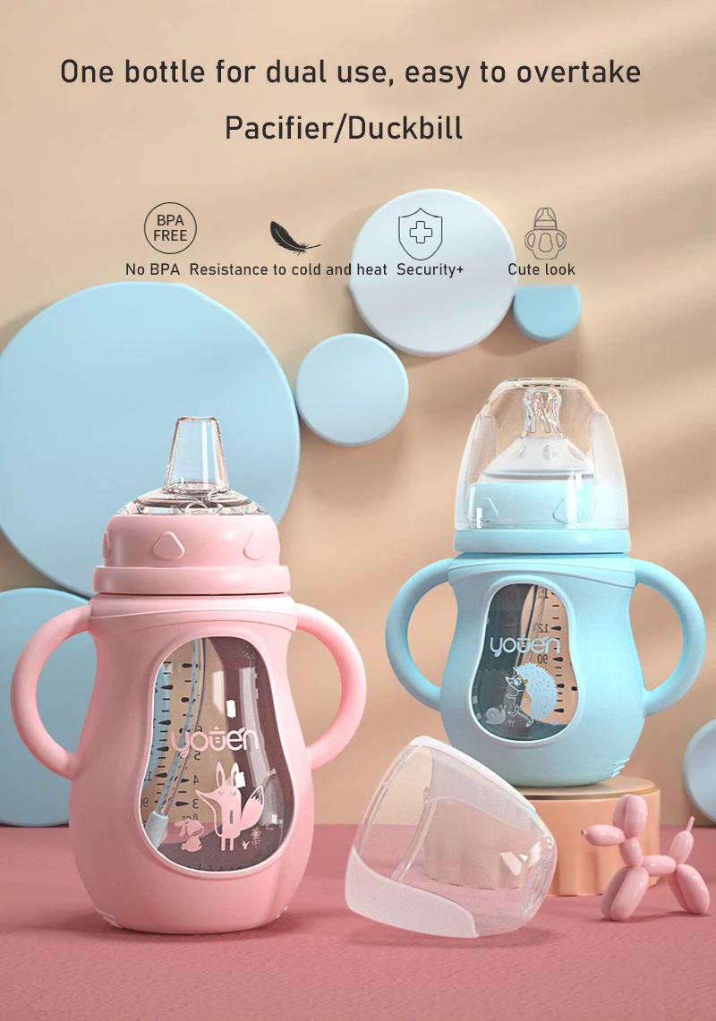 Новая детская стеклянная бутылочка для новорожденных соска широкого калибра с