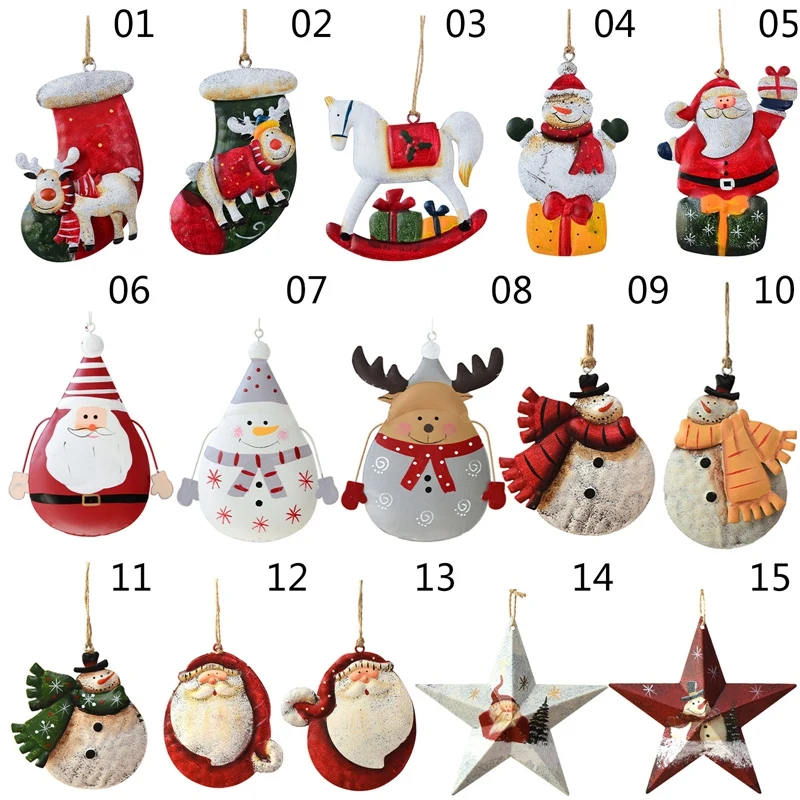 1Pcs Iron Christmas Pendant Colorful Santa Claus Elk Snowman Xmas Tree Drop Ornaments Decorations for Home Kids Toys Gift
1Pcs Iron Christmas Pendant Colorful Santa Claus Elk Snowman Xmas Tree Drop Ornaments Decorations for Home Kids Toys Gift