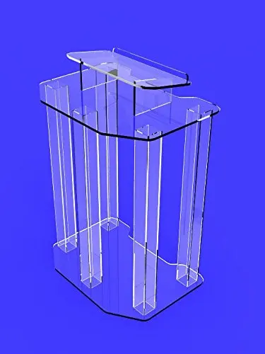 Fixture Displays Podium, Clear Ghost Acrylic wrap- around style Pulpit, Lectern Fully Assembled ASSEMBLED
Fixture Displays Podium, Clear Ghost Acrylic wrap- around style Pulpit, Lectern Fully Assembled ASSEMBLED