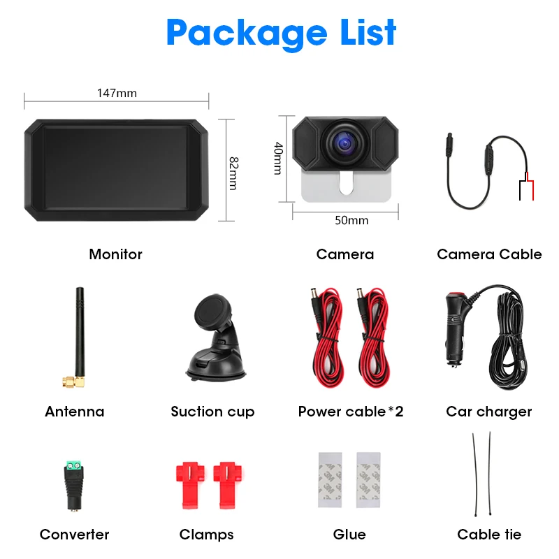 5 Inch Car Monitor Wireless Backup Camera Auto Parking Reverse Rear View Assistance Digital Signal Color Suction Cup Rotates
5 Inch Car Monitor Wireless Backup Camera Auto Parking Reverse Rear View Assistance Digital Signal Color Suction Cup Rotates