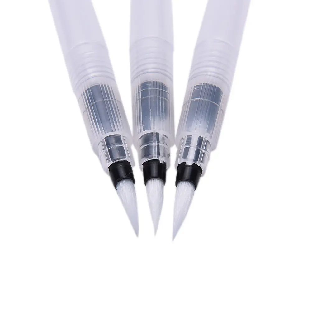 3pcs 3size /set Refillable Water Brush Ink Pen for Water Color Calligraphy Drawing Painting Illustration Pen Office Stationery
3pcs 3size /set Refillable Water Brush Ink Pen for Water Color Calligraphy Drawing Painting Illustration Pen Office Stationery