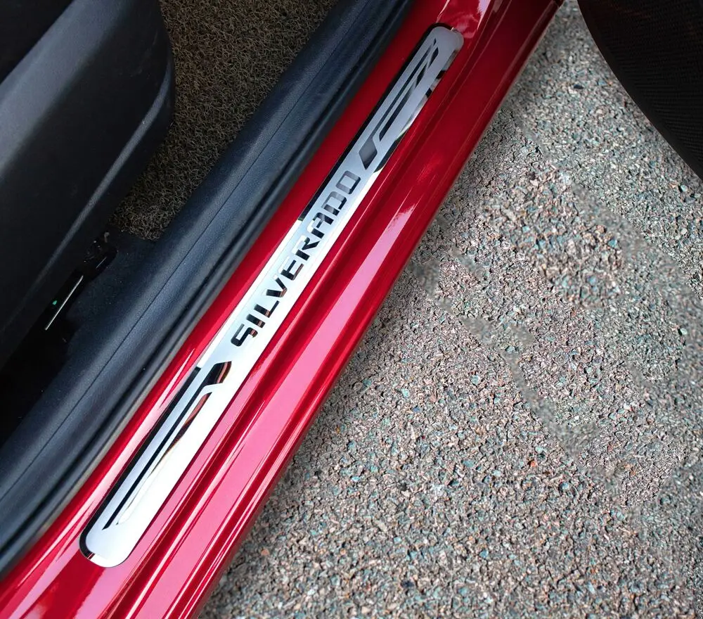 4X Car Stainless Steel Door Sill Scuff Plate for Chevrolet Silverado Car styling 2018-2020
4X Car Stainless Steel Door Sill Scuff Plate for Chevrolet Silverado Car styling 2018-2020