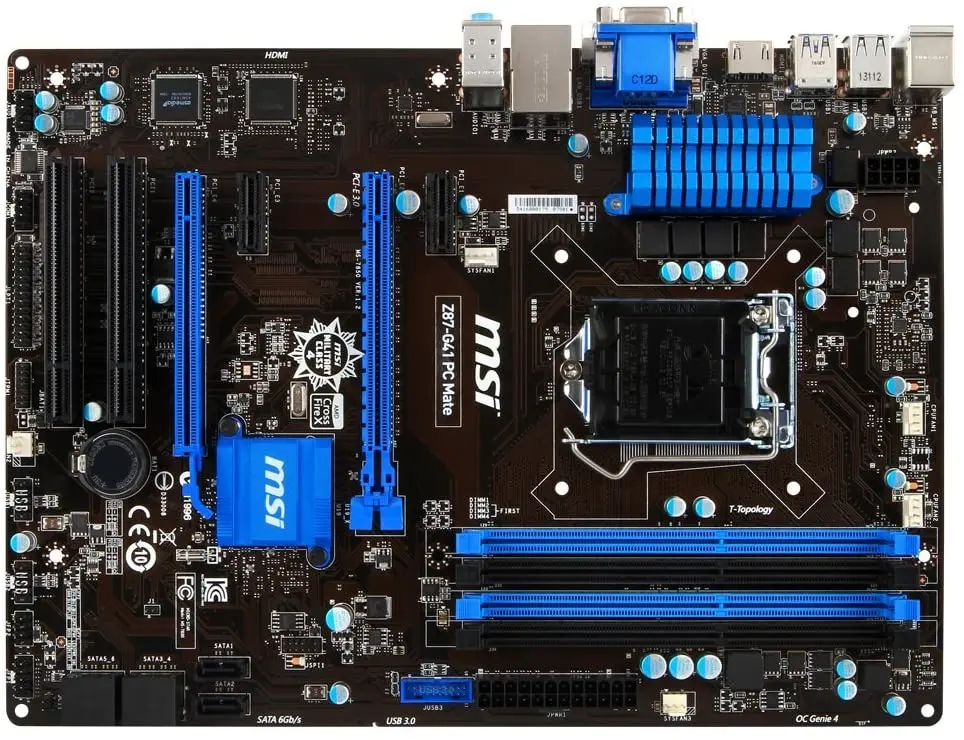 MSI ZH87-G41 PC Mate Intel H87 H87M LGA 1150 64G DDR3 1066MHz Memory Core i3 i5 i7 Cpus DVI USB3.0 PCI-E X16 Desktop Motherboard
MSI ZH87-G41 PC Mate Intel H87 H87M LGA 1150 64G DDR3 1066MHz Memory Core i3 i5 i7 Cpus DVI USB3.0 PCI-E X16 Desktop Motherboard