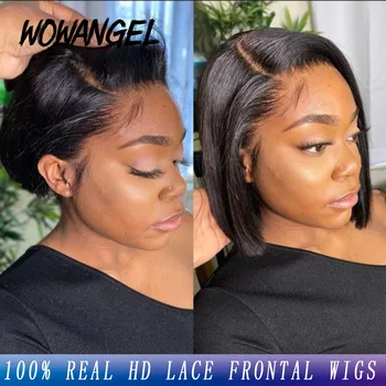 Short BOB Wigs 13x4 Real HD Lace Front Wigs Straight BOB Full Lace Frontal Wigs Human Hair Wigs Melt Skins Pre Plucked For Woman