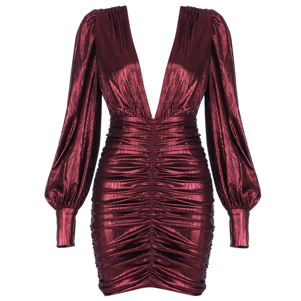 2021 Spring Women Sexy V-neck Pit Strip Bronzing Long-sleeved Skinny Mini Dress Fashion Bag Hip Nightclub Party Dress Vestidos
2021 Spring Women Sexy V-neck Pit Strip Bronzing Long-sleeved Skinny Mini Dress Fashion Bag Hip Nightclub Party Dress Vestidos