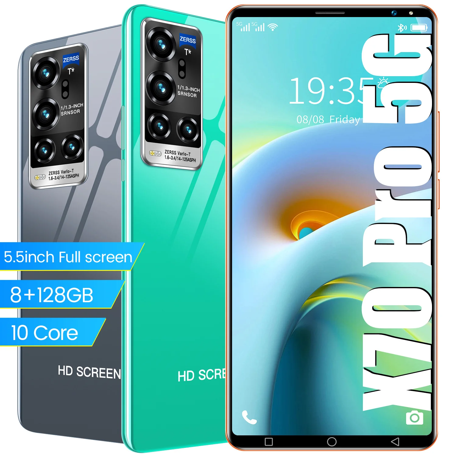 Глобальная версия X70 Pro, 5,5-дюймовый экран, сканер отпечатка пальца, 8 + 5,5 ГБ, mp4-плеер, используемый как смартфон, Android 128, две SIM-карты + Micro SD, 10,0 м...
Глобальная версия X70 Pro, 5,5-дюймовый экран, сканер отпечатка пальца, 8 + 5,5 ГБ, mp4-плеер, используемый как смартфон, Android 128, две SIM-карты + Micro SD, 10,0 м...