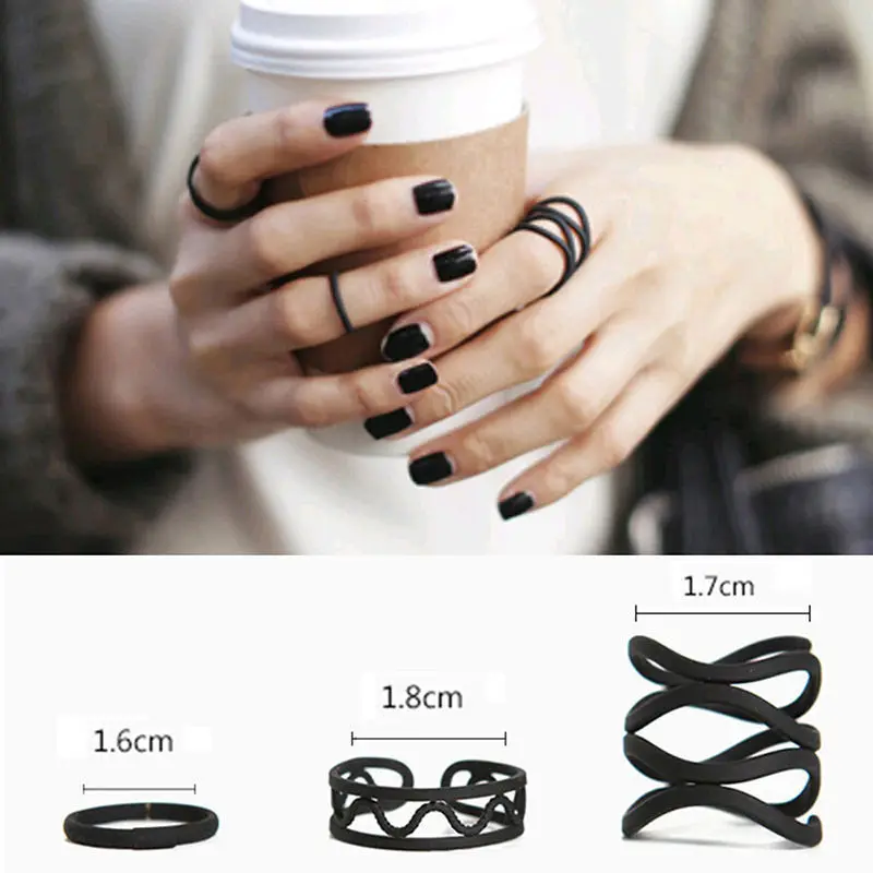 3PCS Fashion Womens Punk Black Stack Plain Above Knuckle Ring Midi Finger Tip Rings Set Cheap Wholesale Dropshipping
3PCS Fashion Womens Punk Black Stack Plain Above Knuckle Ring Midi Finger Tip Rings Set Cheap Wholesale Dropshipping