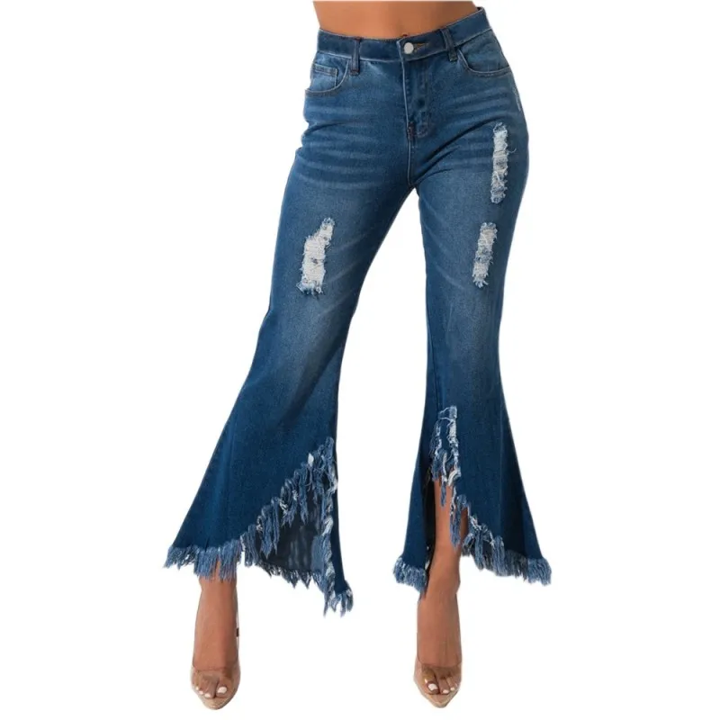 Streetwear Flare Pants For Women Zipper High Waist Wide Leg Flare Jean For Women Frashion Sexy Elegant Hole Tassel Denim Trouser
Streetwear Flare Pants For Women Zipper High Waist Wide Leg Flare Jean For Women Frashion Sexy Elegant Hole Tassel Denim Trouser