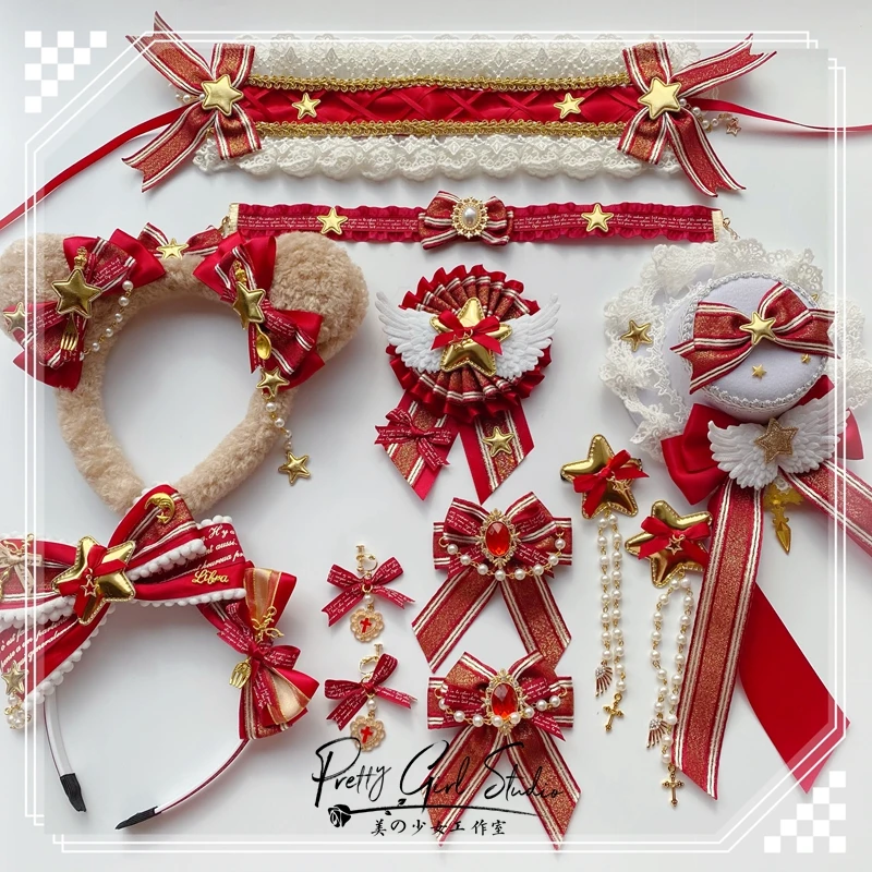 Christmas Party Lolita Red Gold Headband Handmade Hair Accessories Girl Gifts Bow Hairpins Costumes Accessory
Christmas Party Lolita Red Gold Headband Handmade Hair Accessories Girl Gifts Bow Hairpins Costumes Accessory