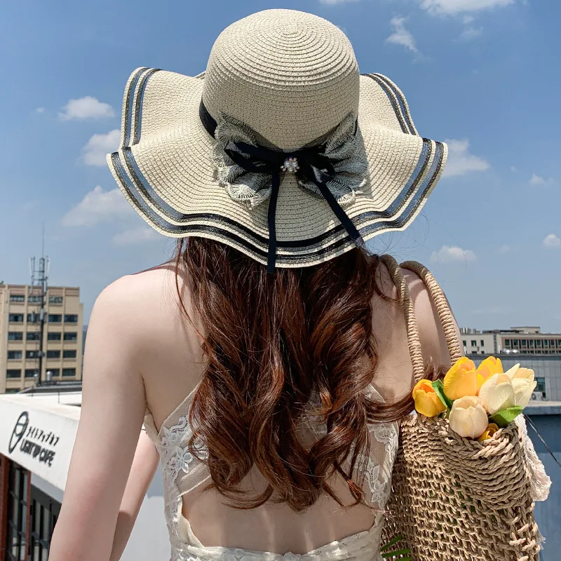 YQYXCY New Beach Big Eaves Wave Edge Straw Summer Hat Female Korean Letter Bow Ribbon Romantic Mesh Sun Hat Women 
YQYXCY New Beach Big Eaves Wave Edge Straw Summer Hat Female Korean Letter Bow Ribbon Romantic Mesh Sun Hat Women