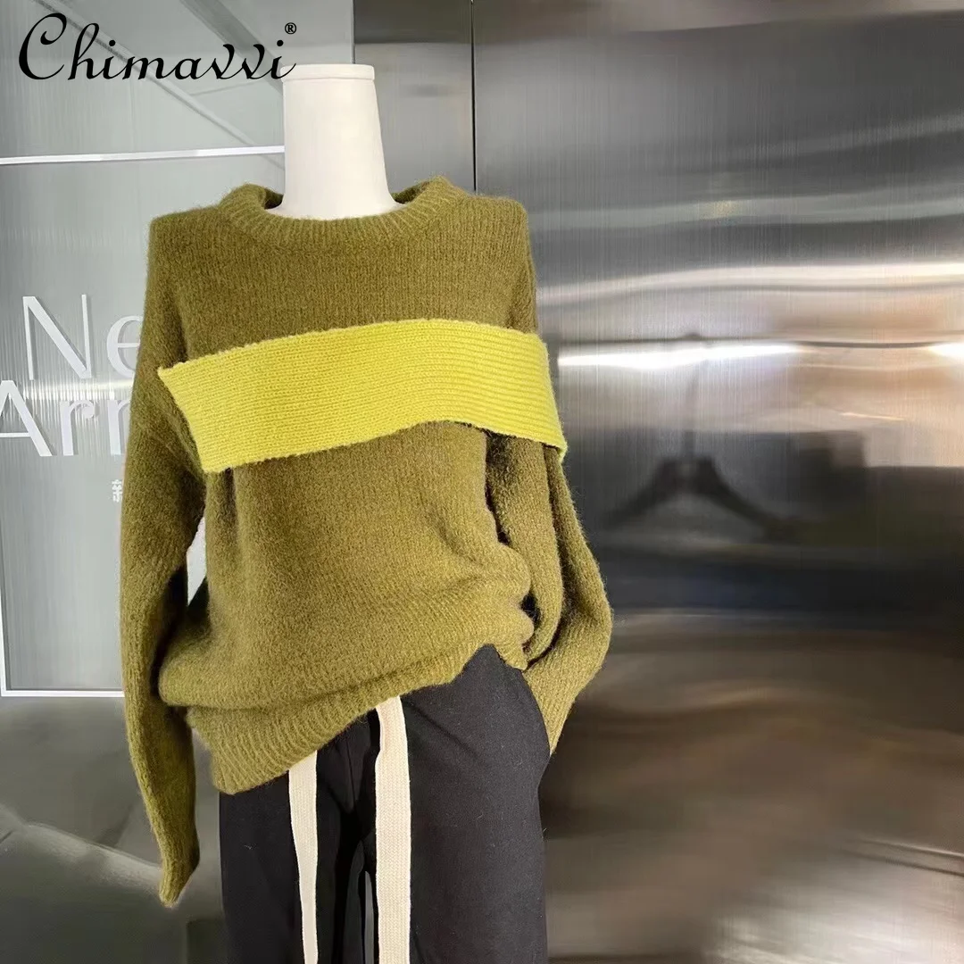 Женский мохеровый Свитер оверсайз с длинным рукавом, Свободный пуловер контрастных цветов с вышивкой, Осень-зима 2021
Женский мохеровый Свитер оверсайз с длинным рукавом, Свободный пуловер контрастных цветов с вышивкой, Осень-зима 2021