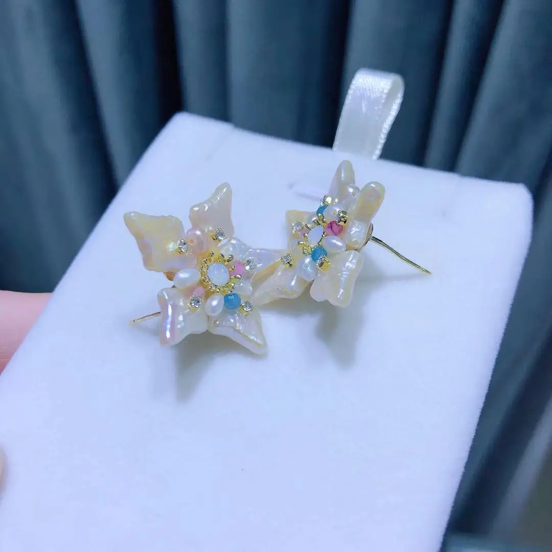 Five-Pointed Star Flower Earrings Natural White Pearl Earrings Fashion Women's Earrings
Five-Pointed Star Flower Earrings Natural White Pearl Earrings Fashion Women's Earrings