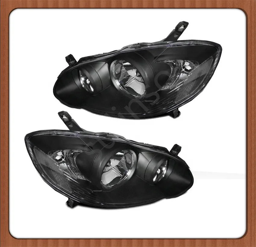 Передняя фара Sulinso для Toyota Corolla 2003 2008 в сборе с черным корпусом и прозрачными
