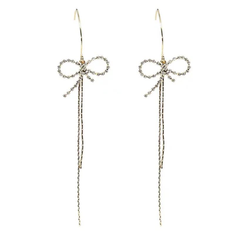 2020 Long Earrings for Women Bow Tassel Ear Rings Front and Back Crystal Bow Tassel Female Temperament Butterfly Earings
2020 Long Earrings for Women Bow Tassel Ear Rings Front and Back Crystal Bow Tassel Female Temperament Butterfly Earings