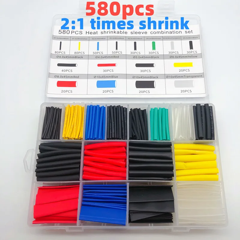 580ps colour boxed heat shrinktubing 2:1 electronic DIY kit, insulated polyolefin sheathed shrink tubing cables and cables tube
580ps colour boxed heat shrinktubing 2:1 electronic DIY kit, insulated polyolefin sheathed shrink tubing cables and cables tube