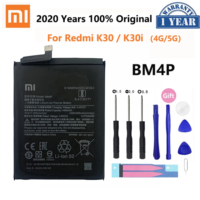 100% оригинальный высококачественный аккумулятор XIAO MI BM4P 4500 мАч для телефона Xiaomi Redmi K30 K30i 4G 5G K 30, сменные батареи
100% оригинальный высококачественный аккумулятор XIAO MI BM4P 4500 мАч для телефона Xiaomi Redmi K30 K30i 4G 5G K 30, сменные батареи