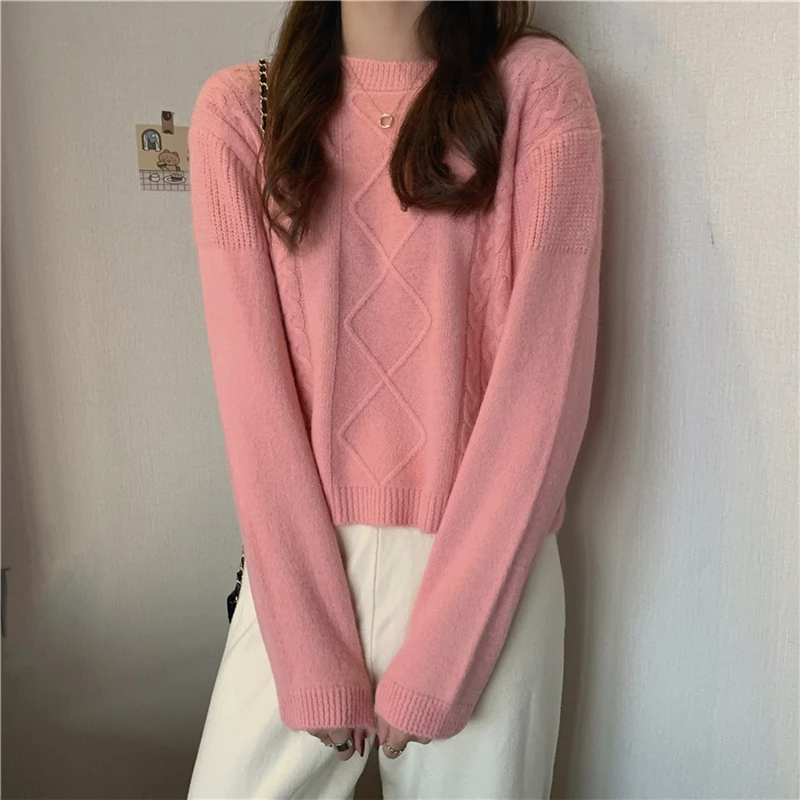 Pullovers Womens Solid Crop Tops Candy Color Sweaters Knitted Twist Harajuku Long Sleeve Casual Trendy Female Students Korean
Pullovers Womens Solid Crop Tops Candy Color Sweaters Knitted Twist Harajuku Long Sleeve Casual Trendy Female Students Korean