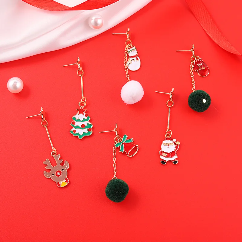 Fashion Asymmetric Earrings For Women Girls Cartoon Cute Christmas Series Plush Soft Earring Red Green Plush Ball Santa Earrings
Fashion Asymmetric Earrings For Women Girls Cartoon Cute Christmas Series Plush Soft Earring Red Green Plush Ball Santa Earrings