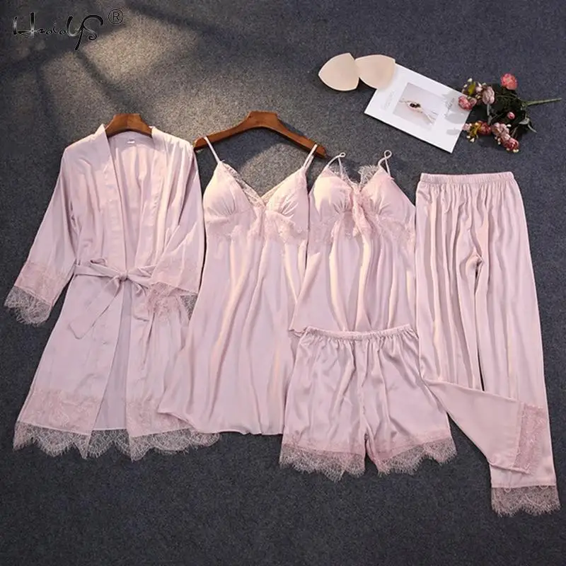 Full Season Women Sleepwear Sexy Lace Lingerie Pyjamas Women Lingerie Female Pajama Female Suit 5 Pieces Sets With Chest Pads
Full Season Women Sleepwear Sexy Lace Lingerie Pyjamas Women Lingerie Female Pajama Female Suit 5 Pieces Sets With Chest Pads