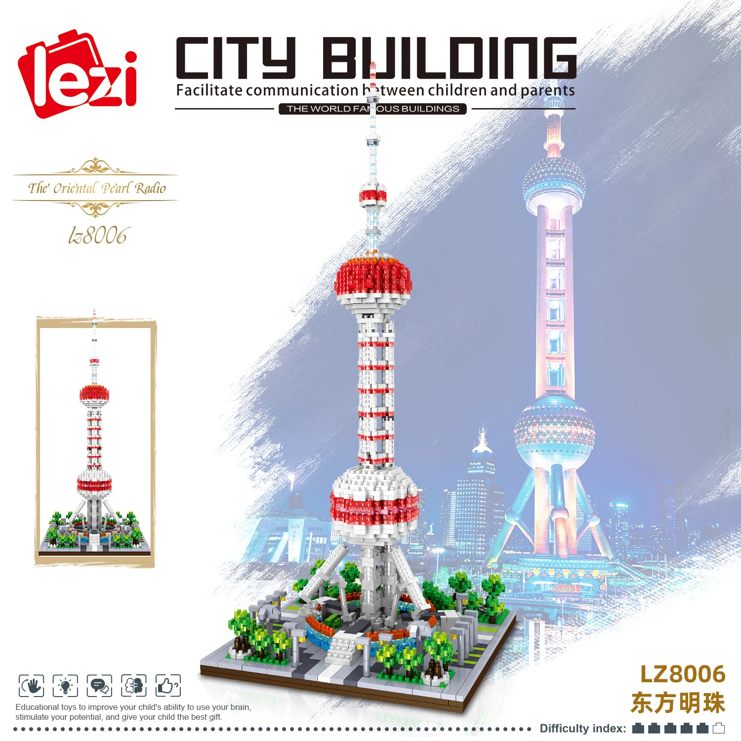 LEZI LZ8006 миниатюрные алмазные маленькие частицы архитектурная модель серия Восточный жемчуг строительные блоки кирпичи детские игрушки
LEZI LZ8006 миниатюрные алмазные маленькие частицы архитектурная модель серия Восточный жемчуг строительные блоки кирпичи детские игрушки