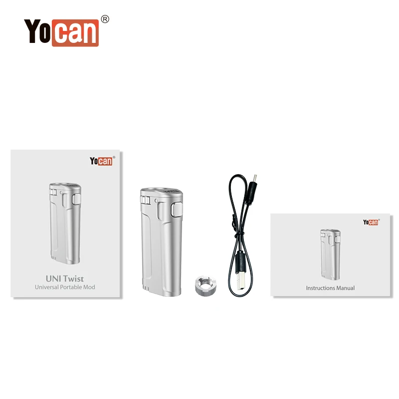 Оригинальный Yocan UNI Twist Box Mod картридж аккумулятор для 510 резьбовых адаптеров резервуаров с переменным напряжением 650 мАч
Оригинальный Yocan UNI Twist Box Mod картридж аккумулятор для 510 резьбовых адаптеров резервуаров с переменным напряжением 650 мАч