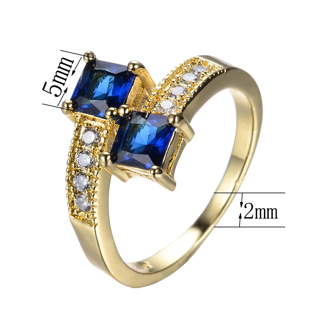 Vintage Female Blue Crystal Stone Jewelry Charm Gold Color Wedding Rings For Women Luxury Bride Square Zircon Engagement Ring 
Vintage Female Blue Crystal Stone Jewelry Charm Gold Color Wedding Rings For Women Luxury Bride Square Zircon Engagement Ring