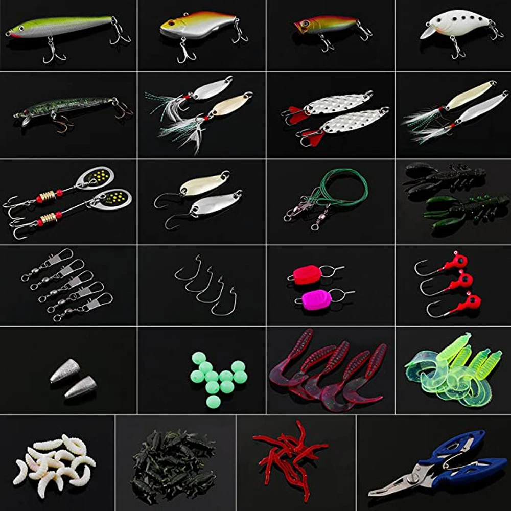 28/88/103/105/106PCS Artificial Fishing Lure Fishing Baits Kit Set with Tackle Box Soft Bait with Hook Accessories Set
28/88/103/105/106PCS Artificial Fishing Lure Fishing Baits Kit Set with Tackle Box Soft Bait with Hook Accessories Set