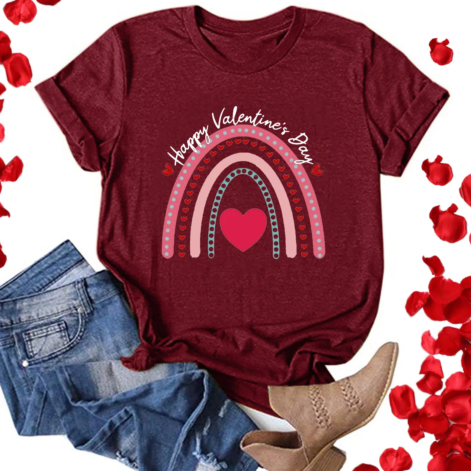 Rainbow Hearts Women T-shirt Casual Harajuku Love Printed Tops Tee Summer Female T Shirt Short Sleeve T Shirt For Women Clothing
Rainbow Hearts Women T-shirt Casual Harajuku Love Printed Tops Tee Summer Female T Shirt Short Sleeve T Shirt For Women Clothing