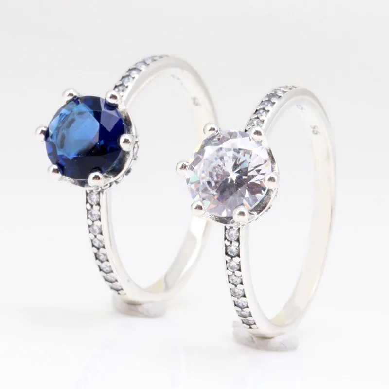 925 Sterling Silver pan Ring Blue SParkling Crown Rings With Crystal For Women Wedding Party Gift Fashion Jewelry
925 Sterling Silver pan Ring Blue SParkling Crown Rings With Crystal For Women Wedding Party Gift Fashion Jewelry