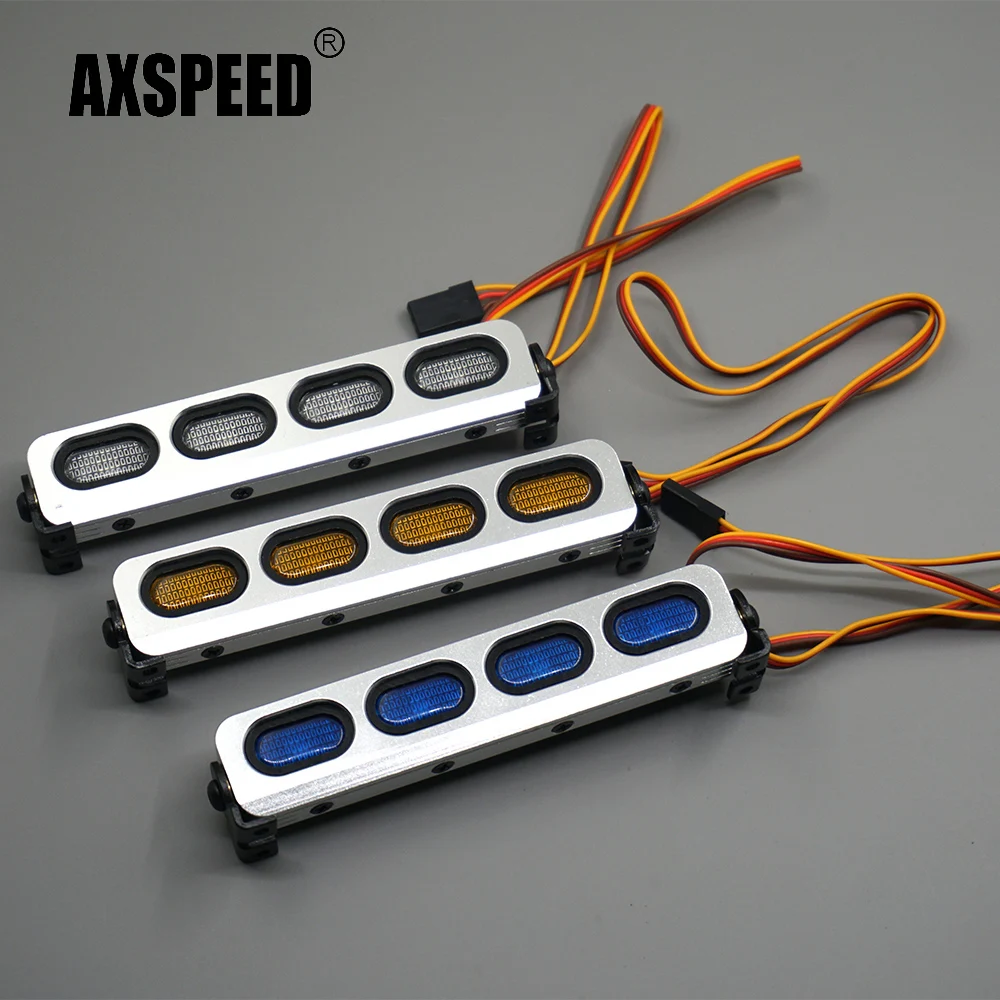 AXSPEED Aluminum Plastic Roof Light Bar 4 LED for Traxxas TRX-4 Axial SCX10 Wraith RC4WD D90 1/10 RC Crawler Car Accessories
AXSPEED Aluminum Plastic Roof Light Bar 4 LED for Traxxas TRX-4 Axial SCX10 Wraith RC4WD D90 1/10 RC Crawler Car Accessories