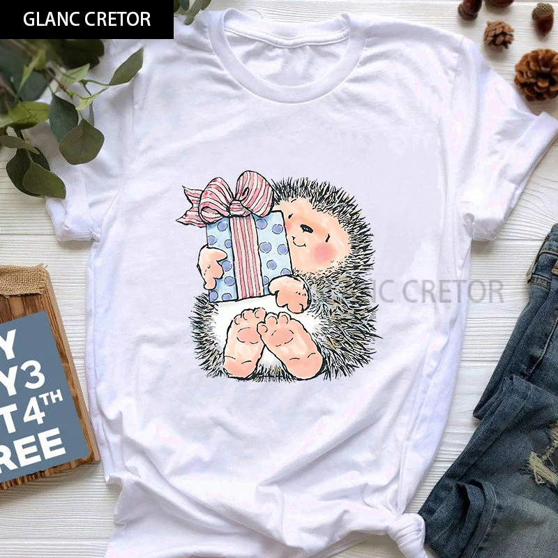 Female O-Neck Short Sleeve harajuku top Tees Kawaii T shirt Women Hedgehog Tshirt Summer Cartoon Printing Round Collar T-shirts
Female O-Neck Short Sleeve harajuku top Tees Kawaii T shirt Women Hedgehog Tshirt Summer Cartoon Printing Round Collar T-shirts