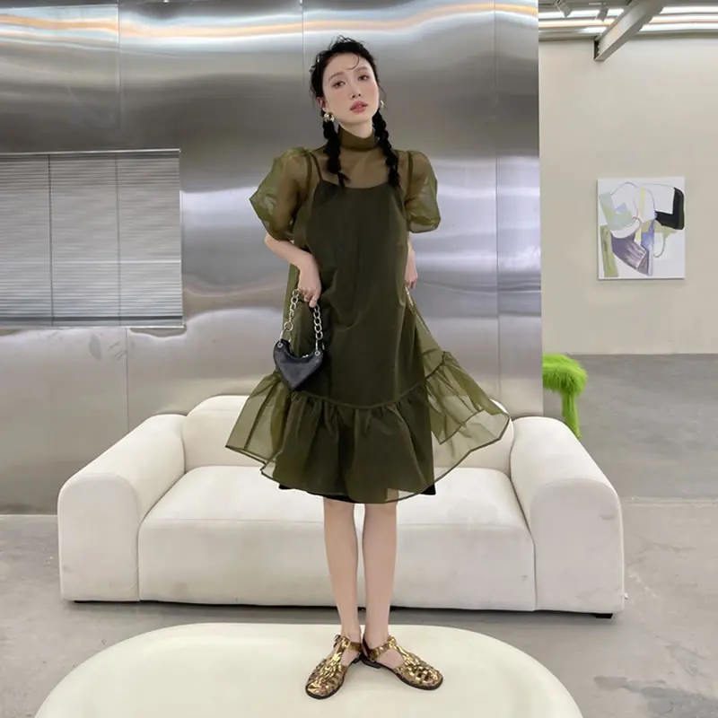 XITAO Perspective Mesh Dress Fashion Puff Sleeve Loose Flounced Edge Splicing Hem Summer New Street Trendy All-match WMD1915
XITAO Perspective Mesh Dress Fashion Puff Sleeve Loose Flounced Edge Splicing Hem Summer New Street Trendy All-match WMD1915