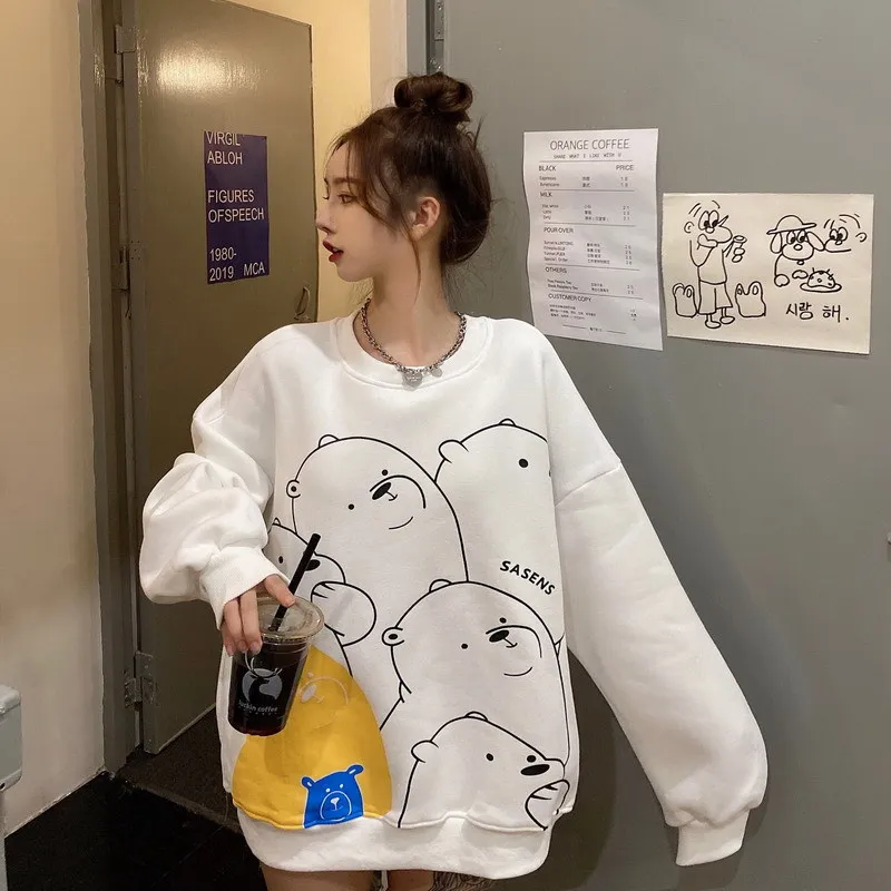CN Autumn Winter Women Hoodies Fashion Bear Print Kawaii Anime Sweatshirt Casual Fleece Thick Sweatshirt Women High Quality
CN Autumn Winter Women Hoodies Fashion Bear Print Kawaii Anime Sweatshirt Casual Fleece Thick Sweatshirt Women High Quality