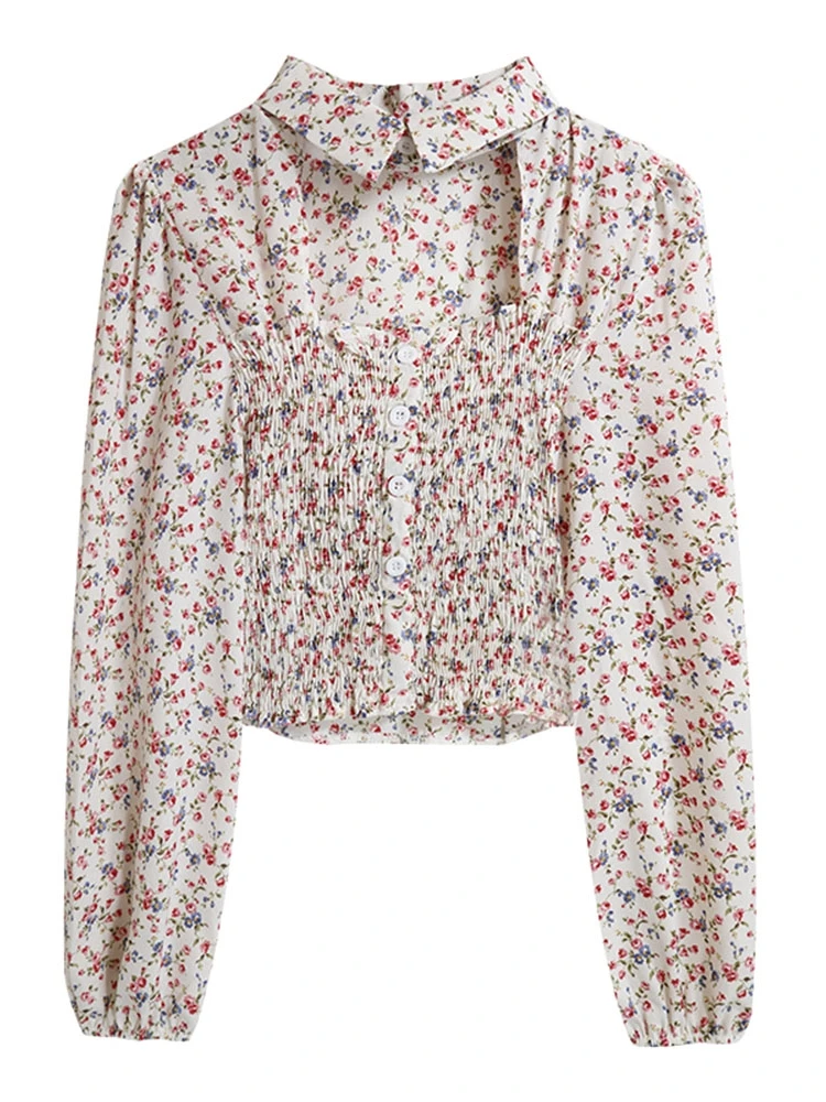 Girls Sweety Floral Shirt Ladies Spring 2021 New Chiffon Fashion Short Long Sleeve Top Draped Bodycon Female Lovely Cute Blouse
Girls Sweety Floral Shirt Ladies Spring 2021 New Chiffon Fashion Short Long Sleeve Top Draped Bodycon Female Lovely Cute Blouse