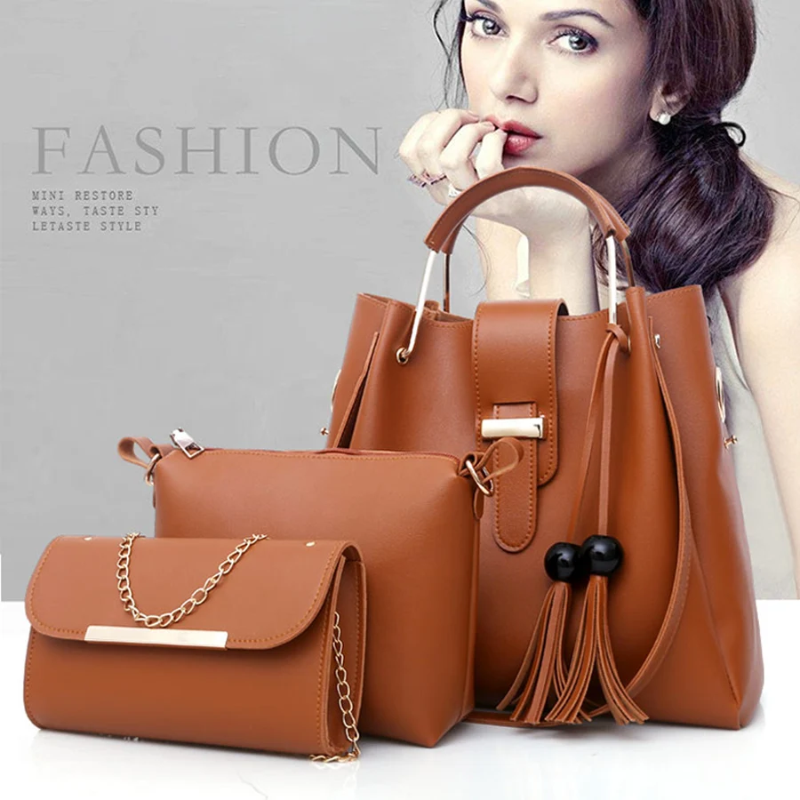 3pcs/Set Large Capacity Crossbody Bags for Women Vintage PU Tassel Women Bag Fashion Shoulder Bag Ladies Wallet Bag+Clutch Purse
3pcs/Set Large Capacity Crossbody Bags for Women Vintage PU Tassel Women Bag Fashion Shoulder Bag Ladies Wallet Bag+Clutch Purse