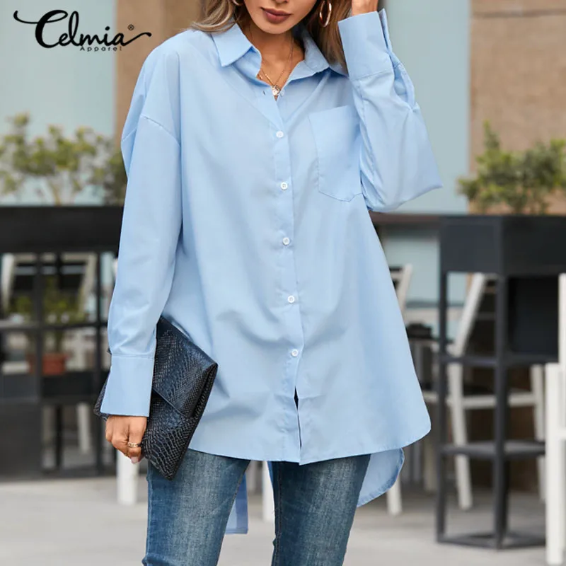 Celmia Women's Tunic Tops 2022 Autumn Blouses Solid Buttons Asymmetrical Ladies Shirts Casual Long Sleeve Fashion Split Blusas
Celmia Women's Tunic Tops 2022 Autumn Blouses Solid Buttons Asymmetrical Ladies Shirts Casual Long Sleeve Fashion Split Blusas