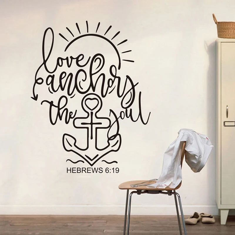 Love Anchors the Soul Bible Verse Wall Sticker Bedroom Living Room Hebrews 6:19 Bible Verse Anchor Wall Decal Bathroom Vinyl Art
Love Anchors the Soul Bible Verse Wall Sticker Bedroom Living Room Hebrews 6:19 Bible Verse Anchor Wall Decal Bathroom Vinyl Art