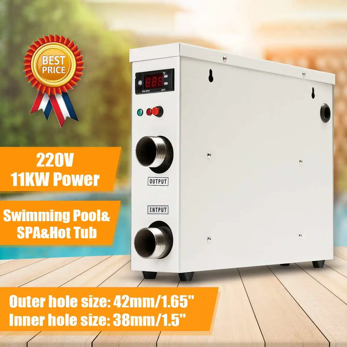 

warmtoo 11kW 220V Electric Digital Water Heater Thermostat for Swimming Pool SPA Hot Tub Bath Water Heating Water