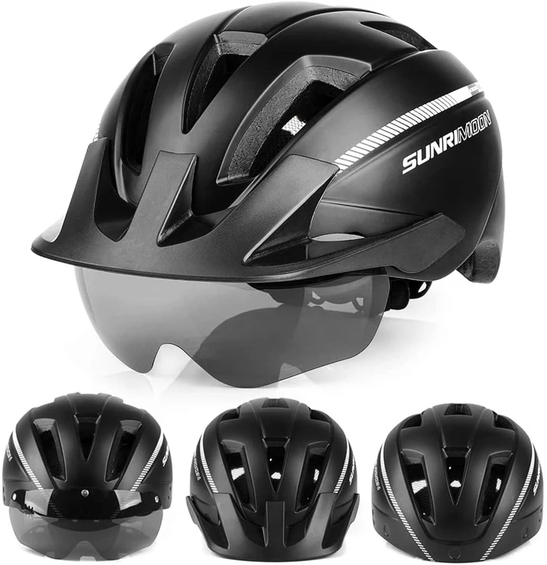 SUNRIMOON Adult Bike Helmet Rechargeable USB Light Road Mountain Bicycle Helmet Magnetic Goggles Detachable Visor Adjustable
SUNRIMOON Adult Bike Helmet Rechargeable USB Light Road Mountain Bicycle Helmet Magnetic Goggles Detachable Visor Adjustable