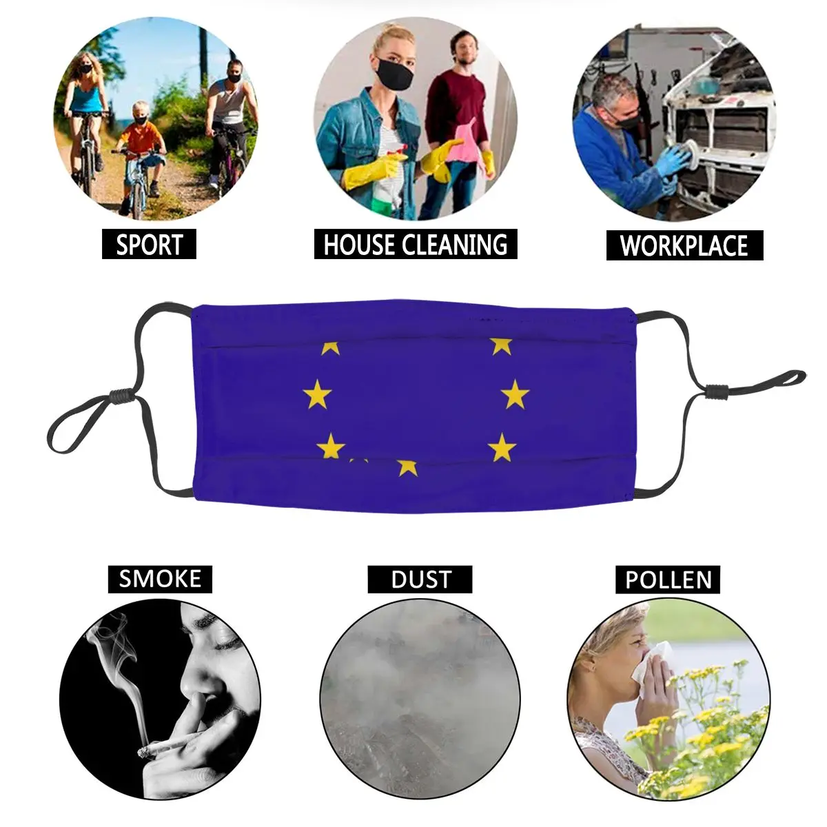 EU European Union Flag Reusable Face Mask Anti Haze Dust Mask Protection Mask Respirator Mouth Muffle
EU European Union Flag Reusable Face Mask Anti Haze Dust Mask Protection Mask Respirator Mouth Muffle