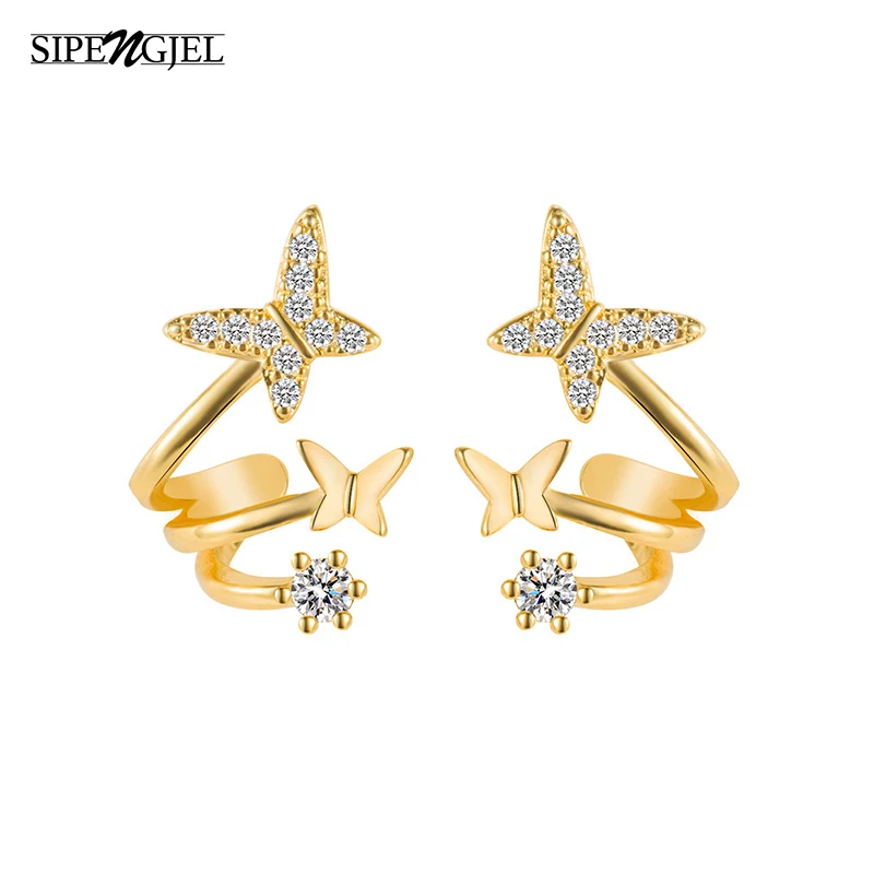 Fashion Simple Gold Silver Color Butterfly Stud Earrings Shiny Cubic Crystal Dainty Minimalist Earrings For Women Jewelry 2021
Fashion Simple Gold Silver Color Butterfly Stud Earrings Shiny Cubic Crystal Dainty Minimalist Earrings For Women Jewelry 2021