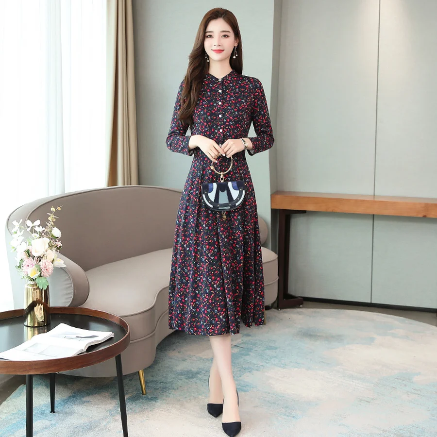 2021 Vintage Female Print Midi Dresses Autumn Winter 4XL Plus Size Floral Long Sleeve Dress Women Bodycon Party Elegant Vestidos
2021 Vintage Female Print Midi Dresses Autumn Winter 4XL Plus Size Floral Long Sleeve Dress Women Bodycon Party Elegant Vestidos