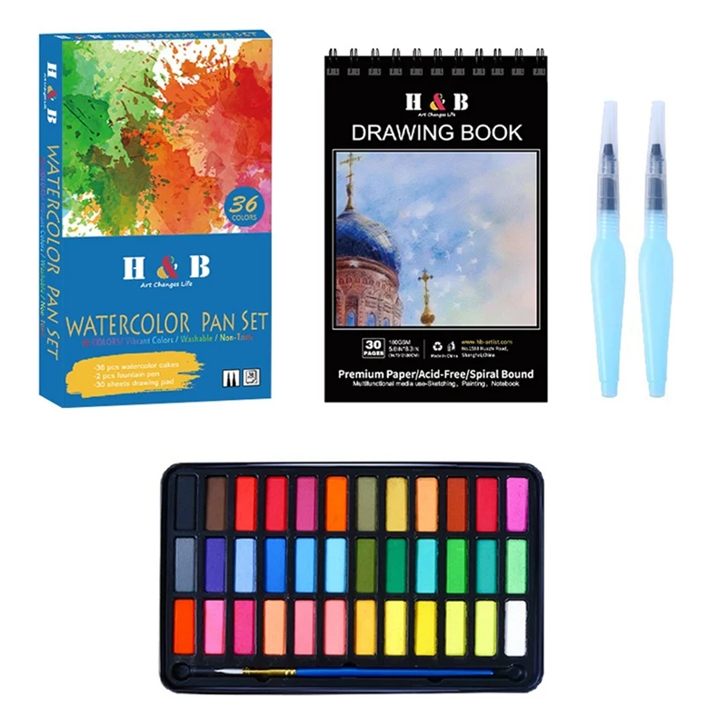 H&B Solid Watercolor Paint Set36 Colors Metallic And Neon Colors Colors Perfect For Artists Students
H&B Solid Watercolor Paint Set36 Colors Metallic And Neon Colors Colors Perfect For Artists Students