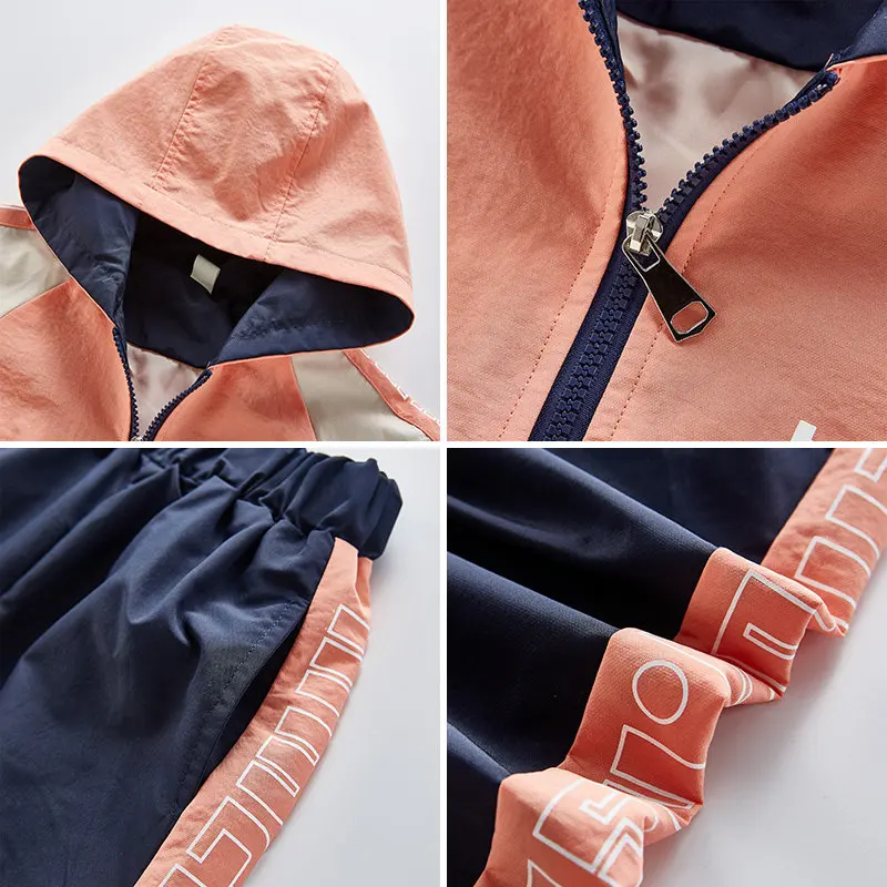 Clothing Sets Girls Patchwork Clothes Letters Printed Hooded Zipper Jacket Top+Pants 2 Pcs For Girls Tracksuit Casual Sport Suit
Clothing Sets Girls Patchwork Clothes Letters Printed Hooded Zipper Jacket Top+Pants 2 Pcs For Girls Tracksuit Casual Sport Suit