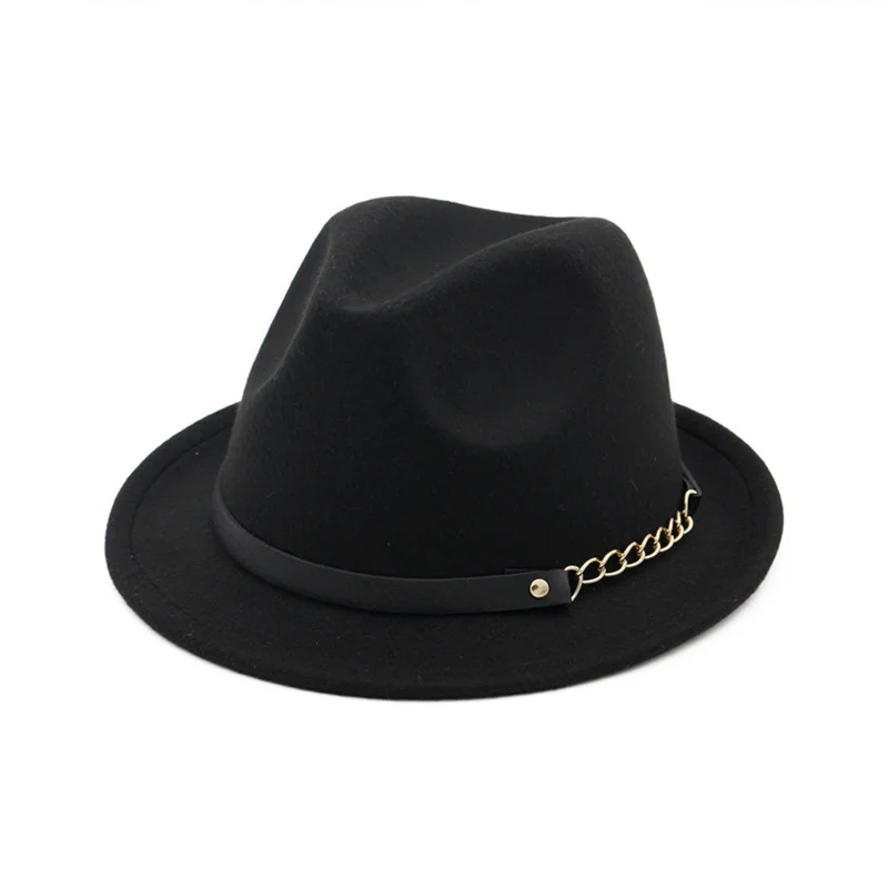 Winter Fashion Wool Fedora Hat For Women Chapeau Black Hats For Men Simple Wide Brim Autumn Female Caps Fashion Top Jazz Cap
Winter Fashion Wool Fedora Hat For Women Chapeau Black Hats For Men Simple Wide Brim Autumn Female Caps Fashion Top Jazz Cap