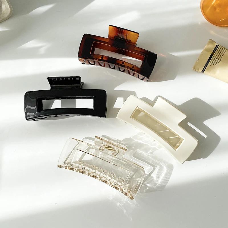 Acrylic Women Hair Claw Rectangle Resin Geometric Makeup Hairpins Simple Large Trip Barrettes Hair Accessories Headdress
Acrylic Women Hair Claw Rectangle Resin Geometric Makeup Hairpins Simple Large Trip Barrettes Hair Accessories Headdress