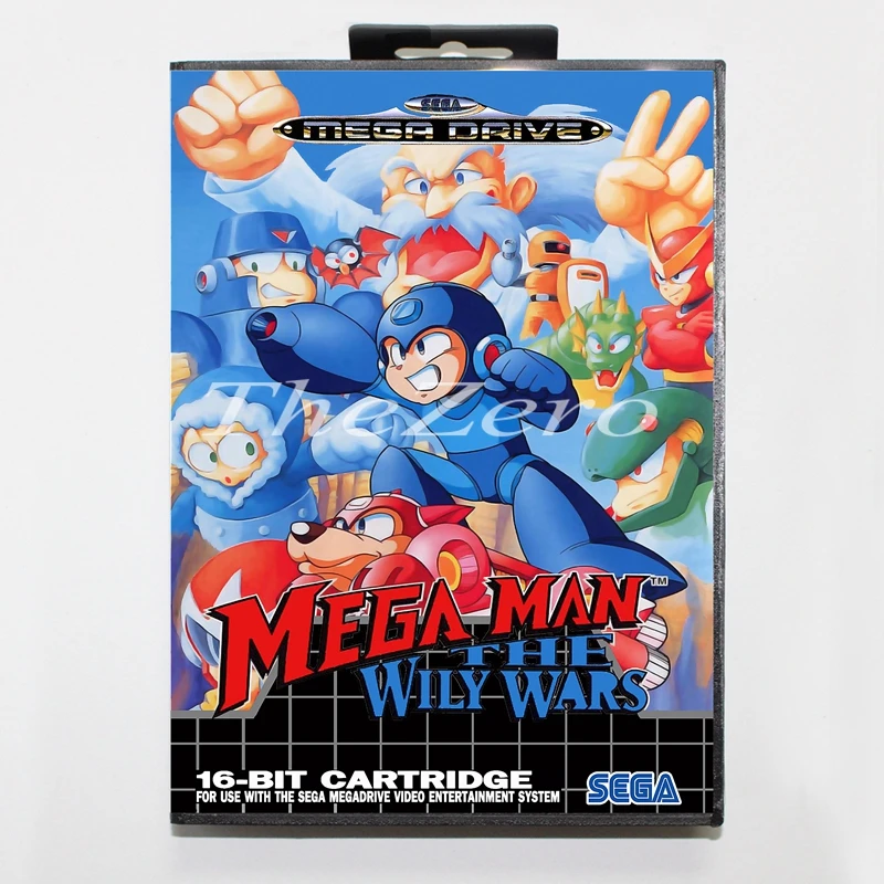 Мега человек игра "The Wily Wars" с коробкой для 16 бит MD видео карточная Sega игры Mega