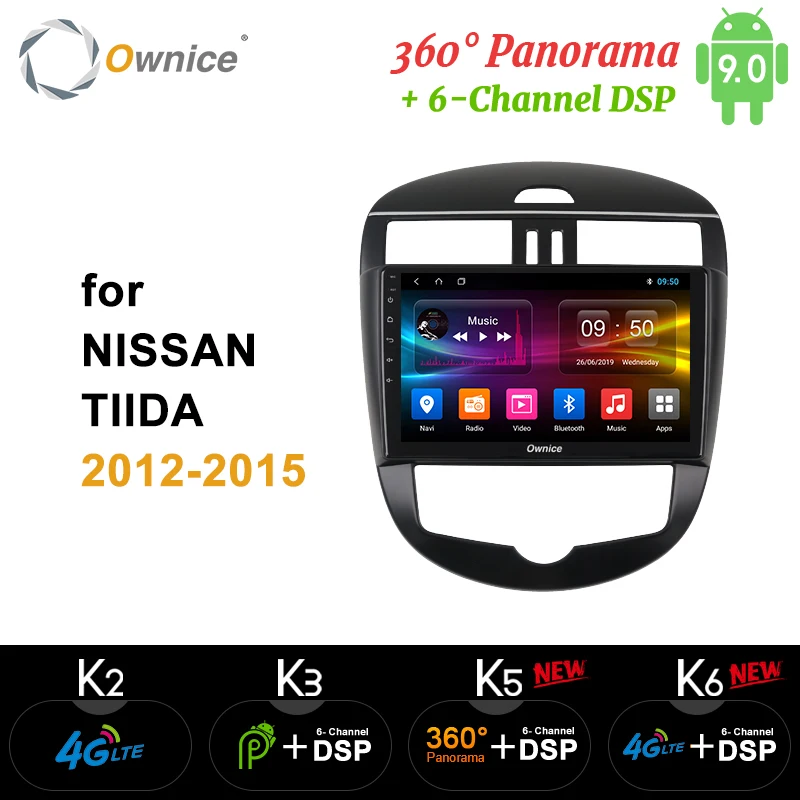 Автомобильный оптический плеер Ownice 2Din Android 9 0 360 градусов для NISSAN TIIDA 2012 2014 K3 K5 K6 4G
