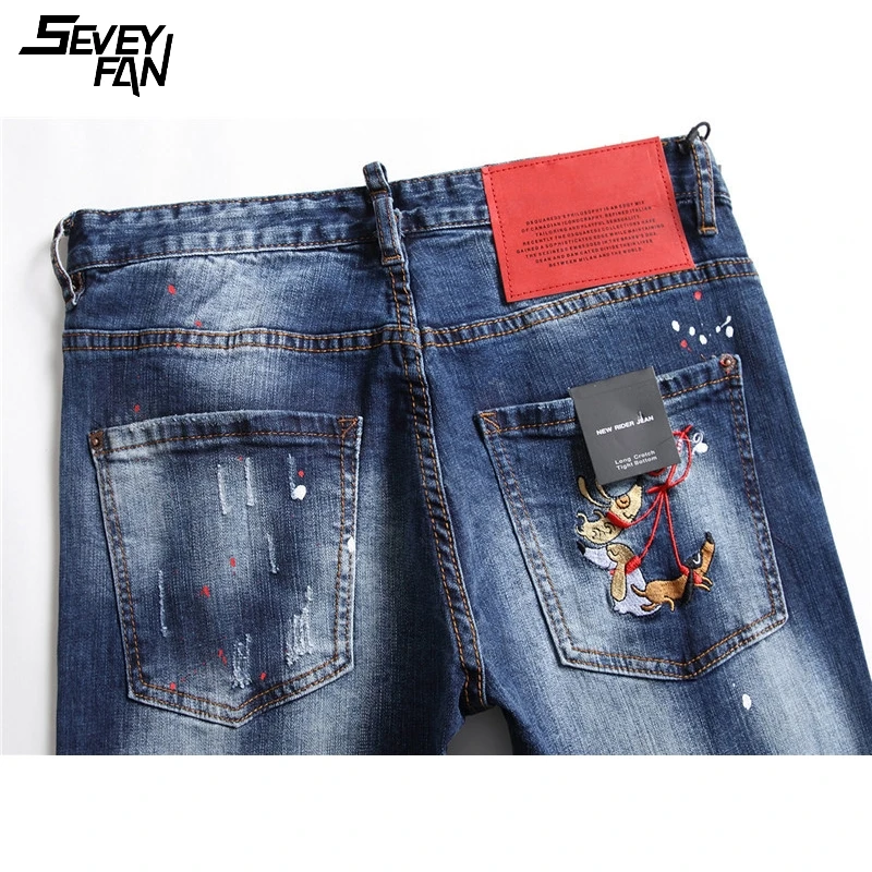 Fashion Hole Blue Jeans for Men Brand Destroy Distressed Emboridery Slim Jean Pants Hip Hop Denim Trousers Streetwear Clothes
Fashion Hole Blue Jeans for Men Brand Destroy Distressed Emboridery Slim Jean Pants Hip Hop Denim Trousers Streetwear Clothes
